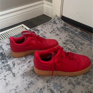 Red Air Force Ones - like new condition, men’s size 7